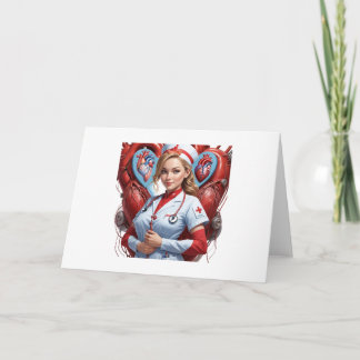 Heart & Healing - Nurse with Anatomical Heart Karte