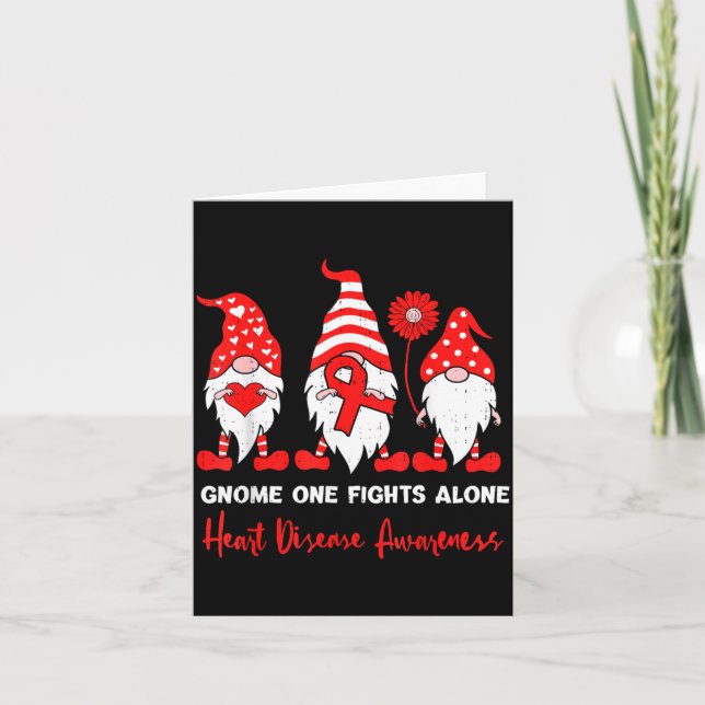 Heart Health Gnome Heart Disease Awareness Chd Red Karte (Vorderseite)