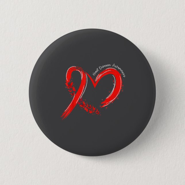 Heart Health Heart Disease Awareness Chd Mens Wome Button (Vorderseite)