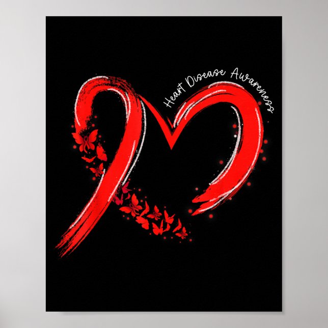 Heart Health Heart Disease Awareness Chd Mens Wome Poster (Vorne)