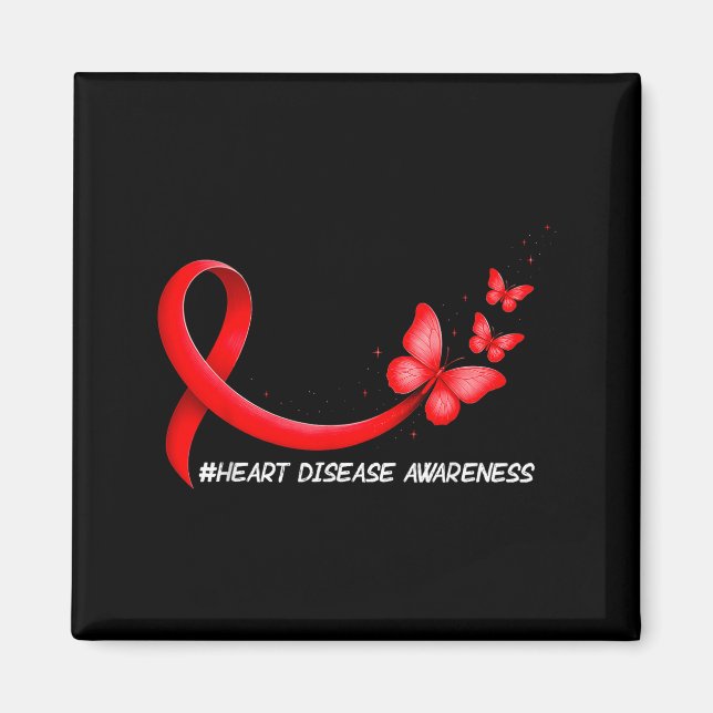 Heart Health Heart Disease Awareness Chd Red Ribbo Magnet (Vorne)