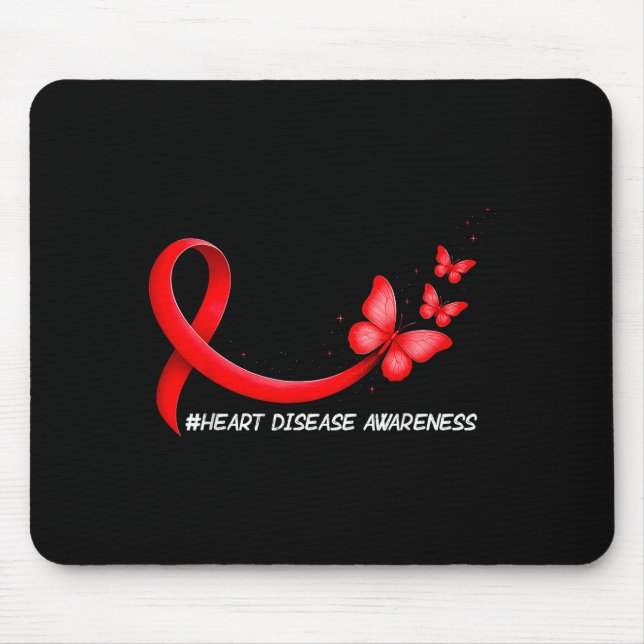 Heart Health Heart Disease Awareness Chd Red Ribbo Mousepad (Vorne)