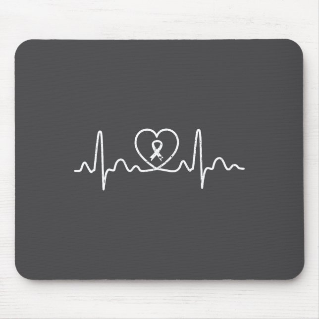 Heart Health Heart Disease Awareness Heartbeat Chd Mousepad (Vorne)