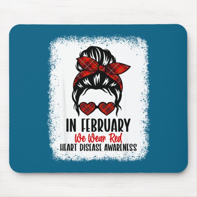 Heart Health Heart Disease Awareness Heartbeat Chd Mousepad (Vorne)