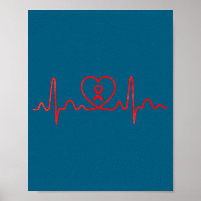 Heart Health Heart Disease Awareness Heartbeat Chd Poster (Vorne)