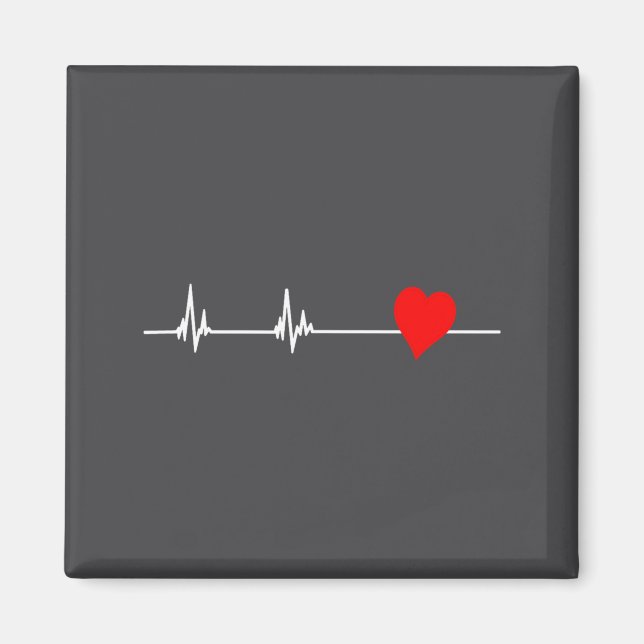 Heart Health Heart Disease Awareness Heartbeat Wom Magnet (Vorne)