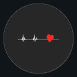 Heart Health Heart Disease Awareness Heartbeat Wom Runder Aufkleber<br><div class="desc">Heart Health Heart Disease Awareness Heartbeat Women</div>