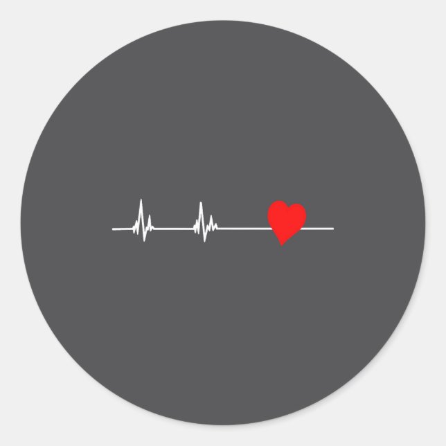 Heart Health Heart Disease Awareness Heartbeat Wom Runder Aufkleber (Vorderseite)
