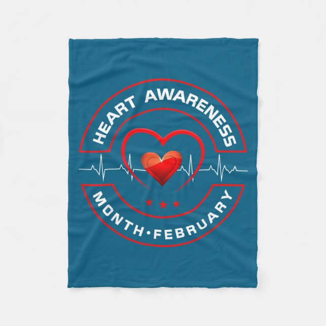 Heart Health Month February American Heart Health  Fleecedecke (Vorderseite)