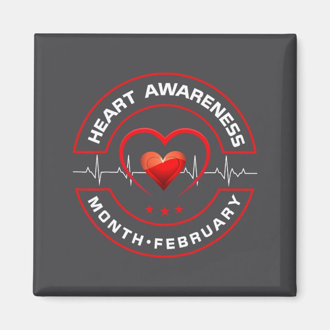 Heart Health Month February American Heart Health  Magnet (Vorne)