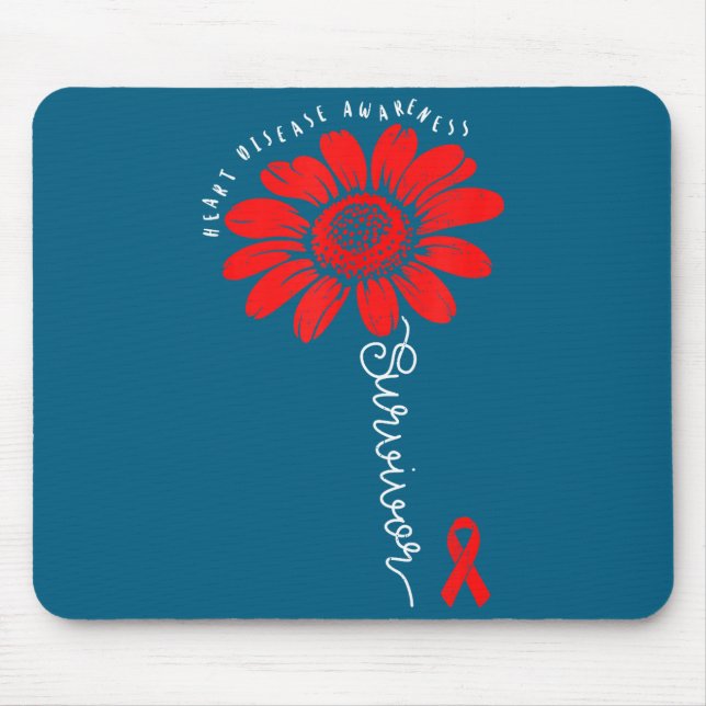 Heart Health Survivor Heart Disease Awareness Chd  Mousepad (Vorne)