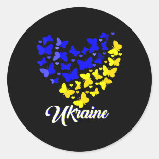 Heart Heart Ukraine Shirt Butterfly I Stand With U Runder Aufkleber