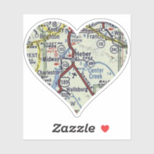 Heart Heber Utah Vintage Karte