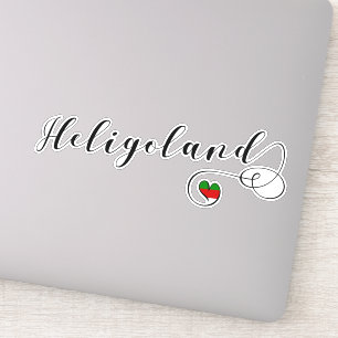 Heart Heligoland Flag, Deutschland, Helgoland Aufkleber