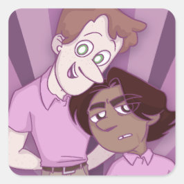 HEART HOLLOW Zeke & Lewis (Pack of Stickers) Quadratischer Aufkleber