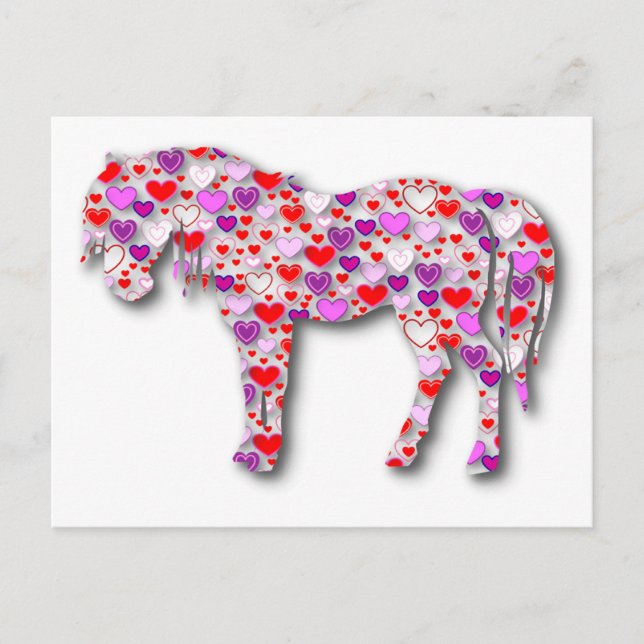 Heart Horse Pink - Postcard Postkarte (Vorderseite)