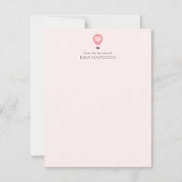 Heart Hot Air Ballon Pastel Lila Baby Dusche Mitteilungskarte