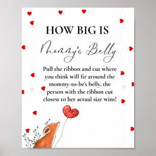 Heart How Big is Mommy's Bauch Baby Shower Poster