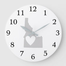 Heart Idaho Form Herz Liebe Idahoan Adore Idahoer Große Wanduhr
