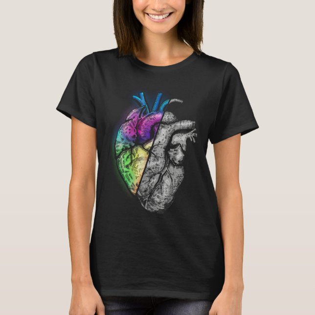 Heart in Half With You And Without You Love and T-Shirt (Vorderseite)