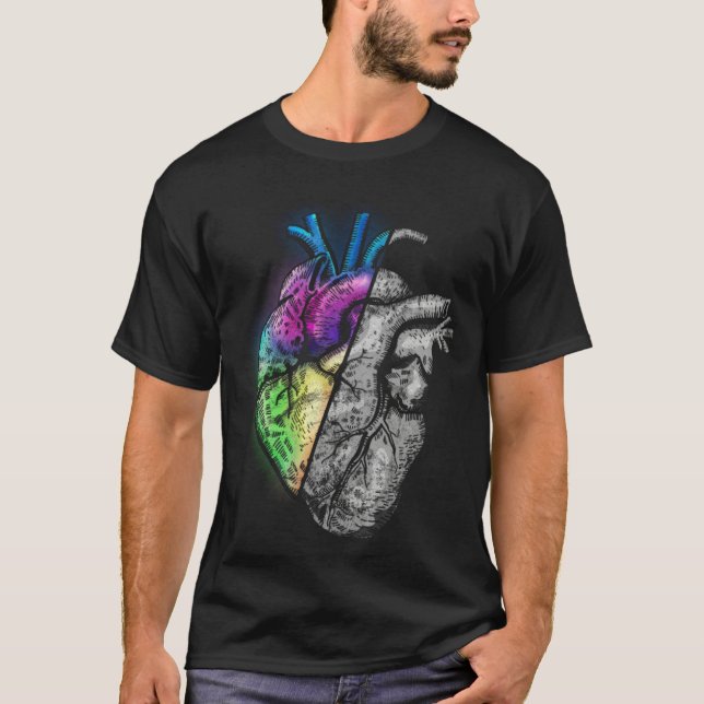 Heart in Half With You And Without You Love and T-Shirt (Vorderseite)