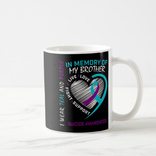 Heart In Memory Of My Brother Suicide Awareness Pr Kaffeetasse (Rechts)