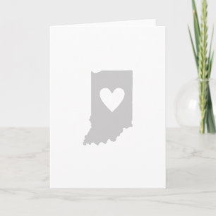 Heart Indiana Hoosier Staat Karte Gruß geformt