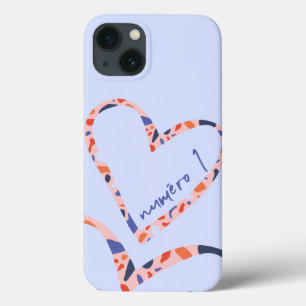 Heart Iphone Case, Französisch, Blau, Luxus, Liebe Case-Mate iPhone Hülle