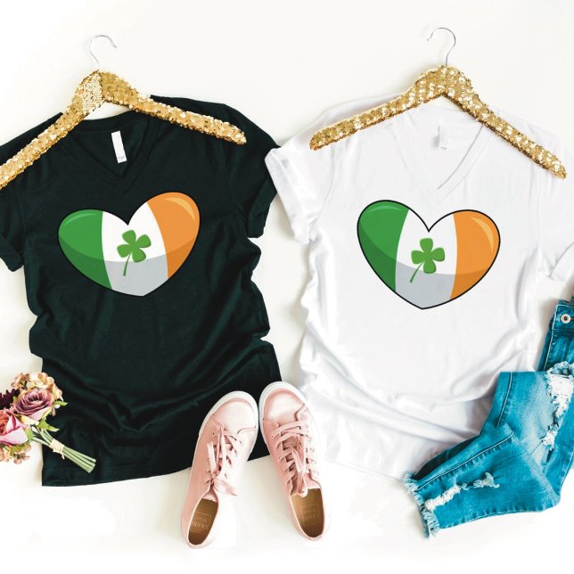 Heart Ireland Kleeblatt T - Shirt (Von Creator hochgeladen)