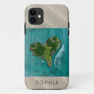 Heart Island Tropical Ocean Travel Foto Name Case-Mate iPhone Hülle