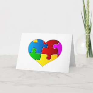 Heart Jigsaw Puzzle Karte