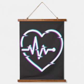 Heart Karo Holz Topped Wall Tapestory Wandteppich Mit Holzrahmen