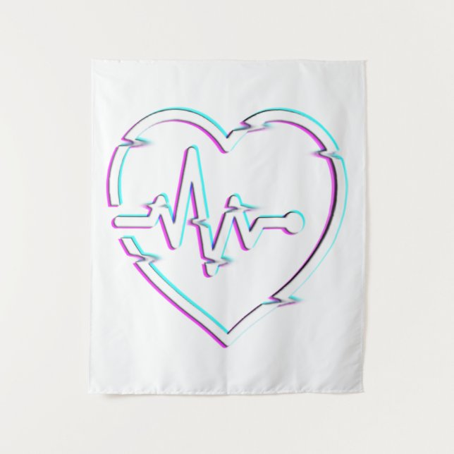Heart Karo Wall Tapestry Wandteppich (Vorderseite)