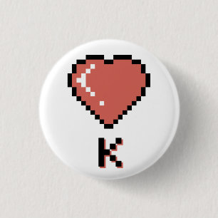 Heart King Black Kontur Button