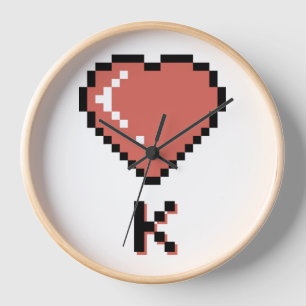 Heart King Black Kontur Uhr