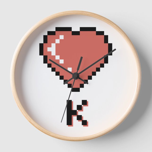 Heart King Black Kontur Uhr (Vorderseite)