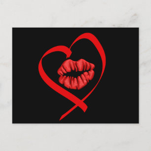 Heart Kiss Postcard Postkarte