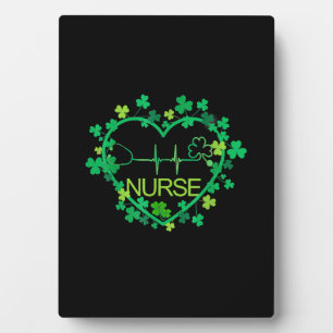 Heart Kleeblatt Nurse - Nurse St Patrick's Day Nur Fotoplatte