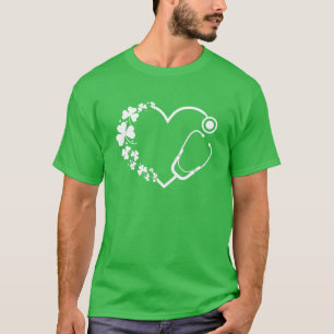Heart Kleeblatt Stethoscope Nurse RN LPN, LVN St P T-Shirt