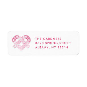 Heart Knot Valentine's Day Mailing Label - Magenta