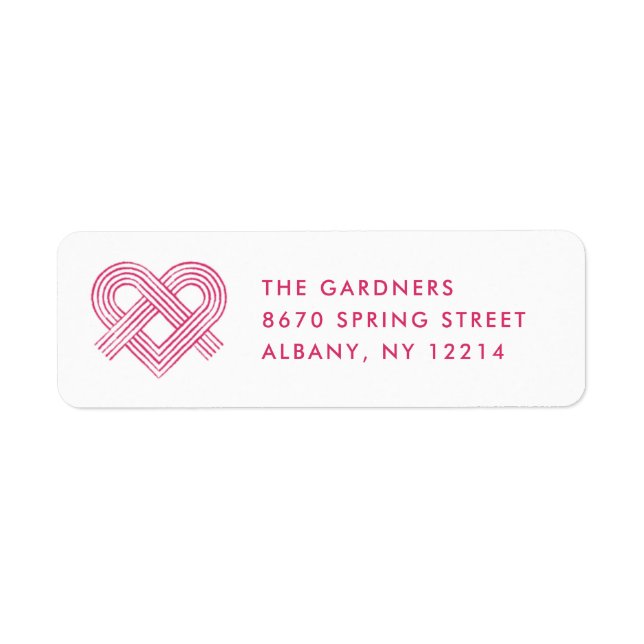 Heart Knot Valentine's Day Mailing Label - Magenta (Vorne)