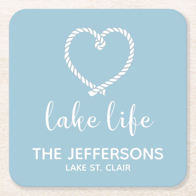 Heart Lake Life Custom Untersetzer (Vorderseite)