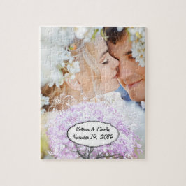 Heart Leaf Lavender Tree Vintag Bird Wedding Puzzle