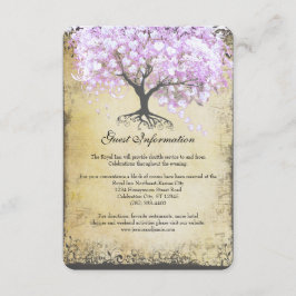 Heart Leaf Lavender Tree Vintag Bird Wedding RSVP Begleitkarte