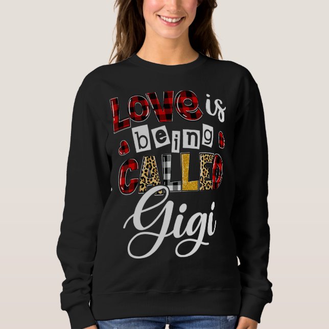 Heart Leopard Liebe heißt Gigi Happy Moth Sweatshirt (Vorderseite)