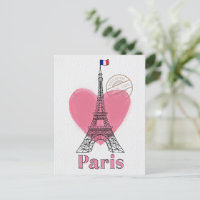 Heart Liebe Paris Eiffel Tower Postcard