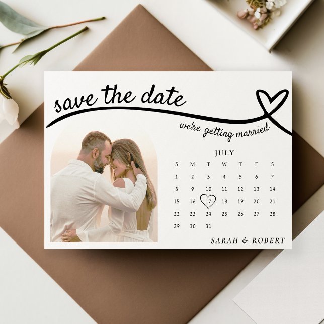 Heart Line Foto Kalender Hochzeit Save The Date (Heart Line Photo Calendar Wedding Save The Date
)