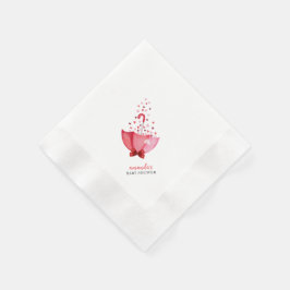 Heart Little Sweetheart Umbrella Bow Baby Dusche Serviette