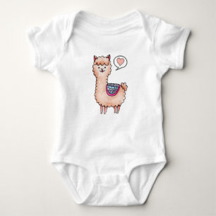 Heart Llama Baby Strampler