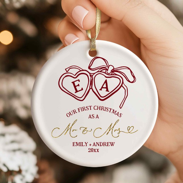 Heart Locket Christmas Wedding  Keramik Ornament (Von Creator hochgeladen)